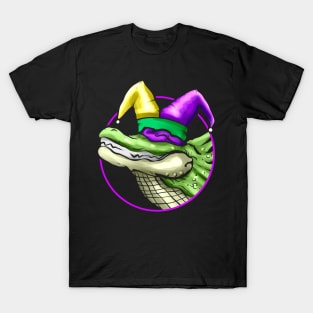 Crocodile with Jester Hat for Mardi Gras T-Shirt